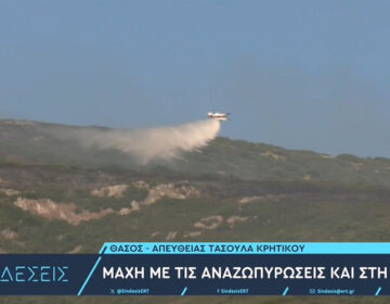 Σε ύφεση η φωτιά στη Θάσο – Εκκενώθηκε ξενοδοχείο για προληπτικούς λόγους
