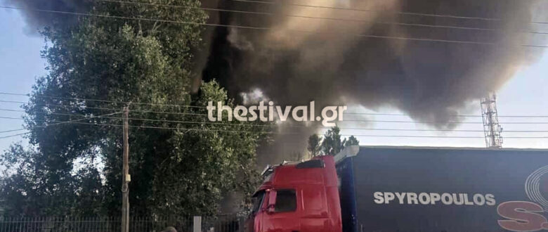 Φωτιά σε εταιρεία ανακύκλωσης στη Σίνδο Θεσσαλονίκης – Μήνυμα από το 112