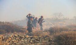 Μεγάλη φωτιά στο Σκαλοχώρι Λέσβου – Πνέουν ισχυροί άνεμοι