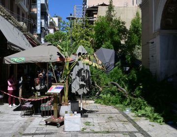 Έπεσαν δέντρα στην πλατεία Αγίας Ειρήνης και τραυματίστηκαν δύο άνθρωποι – Δείτε εικόνες
