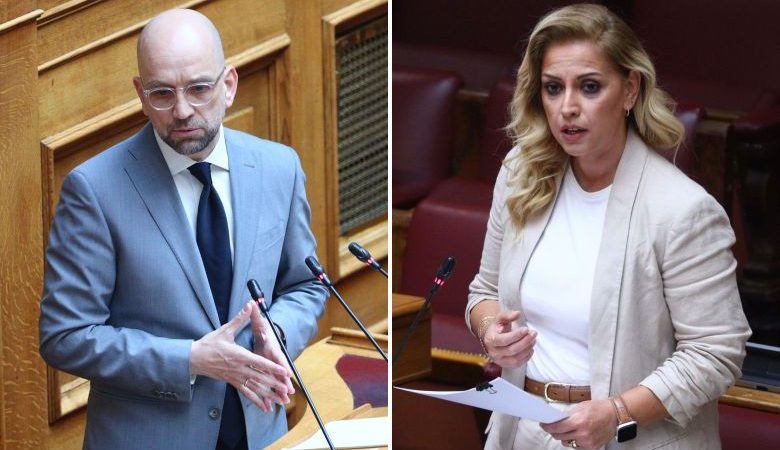 Οργισμένη η Ραλλία Χρηστίδου με Κώστα Μπάρκα στη Βουλή: «Αν ξαναγελάσεις την ώρα που μιλάω, θα σου σπάσω τα μούτρα»