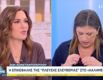 Επεισοδιακή εμφάνιση της Ζωής Κωνσταντοπούλου στον ΣΚΑΪ: Ενοχλήθηκε από την ερώτηση και αποχώρησε on air από το πλατό