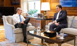 Συνάντηση Μητσοτάκη με τον πρόεδρο της Euroleague Basketball, Ντέγιαν Μποντιρόγκα