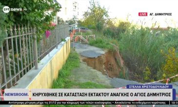 Σε κατάσταση έκτακτης ανάγκης ο δήμος Αγίου Δημητρίου λόγω κακοκαιρίας – Κινδυνεύουν σπίτια