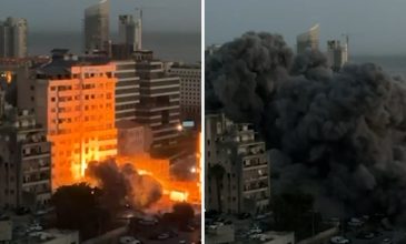 Κατάρρευσή πολυωρόφου κτιρίου στη Βηρυτό μετά από ισραηλινό βομβαρδισμό