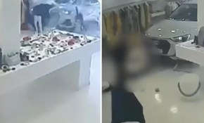 Σοκαριστικό βίντεο με αυτοκίνητο που έπεσε σε κατάστημα στα Βριλήσσια