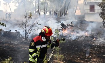 Αδιάκοπος ο αγώνας των πυροσβεστών για να τιθασεύουν τις εστίες φωτιάς στην Δυτική Αττική