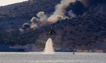 Υπό έλεγχο ο κίνδυνος επέκτασης της φωτιάς στην Σαλαμίνα
