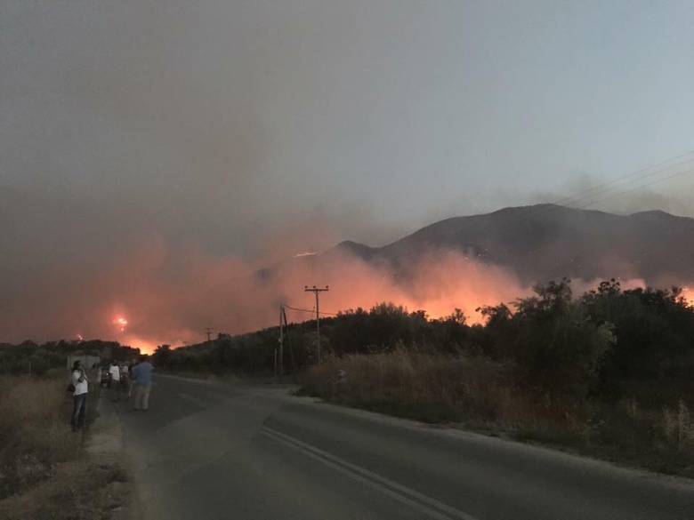 Σε ύφεση τα πύρινα μέτωπα σε Κότρωνα και Σκουτάρι Λακωνίας