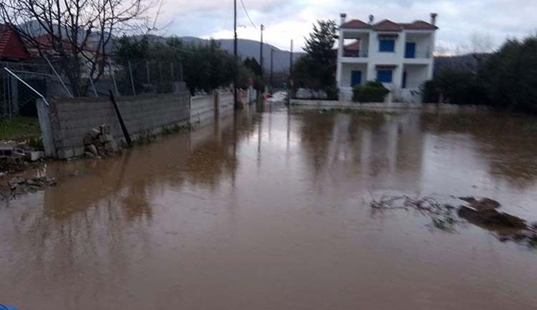 Πλημμύρισαν σπίτια στον Αγιόκαμπο στη Λάρισα