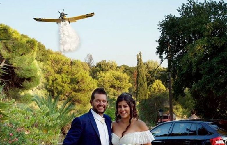 Γάμος – «φωτιά» στην Κεφαλονιά με ρίψεις πυροσβεστικών αεροπλάνων