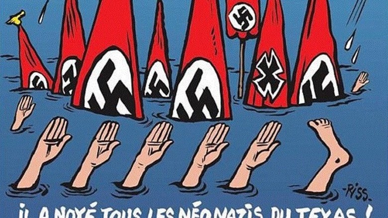 Charlie Hebdo: Ο Θεός υπάρχει! Έπνιξε τους νεοναζί του Τέξας!