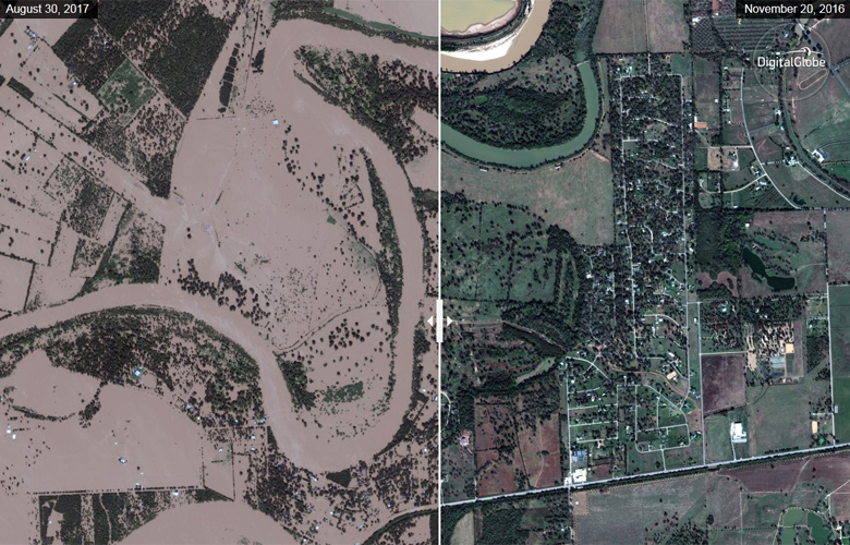 Το Τέξας πριν και το μετά τον τυφώνα Χάρβεϊ